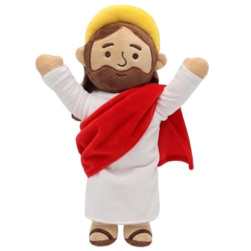 Yelakey 13" Jesus Plush Brown Jesus Stuffed Doll Christian Plushie Doll for Easter Christmas Church Religious Gifts for Kids Adults (brownred) - Image 1