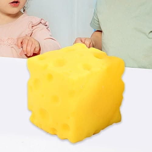 LORBIFIN Extra Large Cheese Toy, Giant Oversized Cheese Stress Ball, Strong Elastic Rubber Squeeze Toy for, Focus & Tension Reduction, Funny Gag Gift (5CM) thumbnail 7