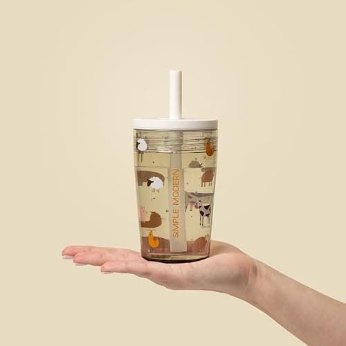 Simple Modern Toddler Tumbler with Straw | 12oz Cute Kids Cup, Farm Animals | Junior Tumbler Kids Water Bottle & Spill Proof Sippy Cup for Girls, Boys | See-Through Lid, Toddler Cup | Farm Animals thumbnail 8