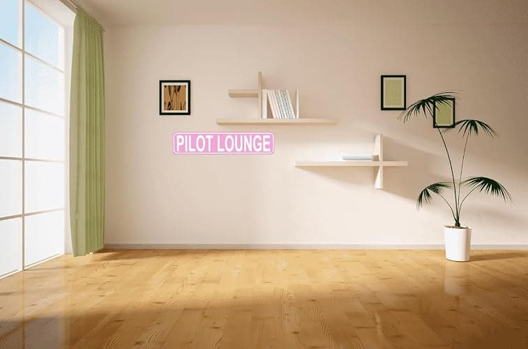 Pilot Lounge Sign, Aviation Airplane Or Plane Hangar Metal Sign, Rustic Street Sign or Door Name Plate Plaque Novelty Sign for Farm House Garage Wall Decor Pink Tin Sign 16 x 4 Inch thumbnail 2