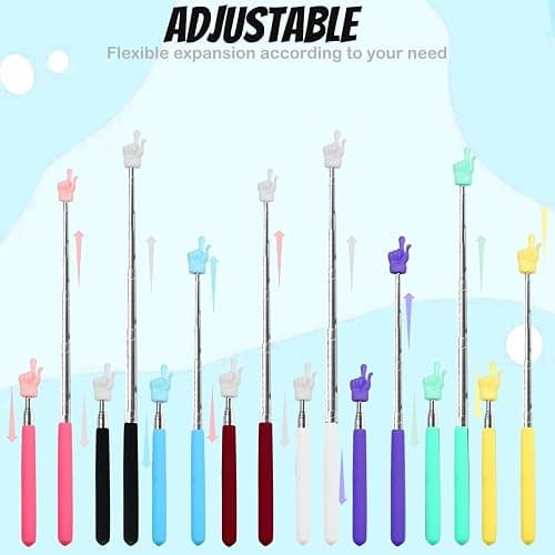 8Pcs Telescopic Teachers Pointer, Extendable Hand Pointer Finger Pointer Stick, Mini Retractable Classroom Pointer for Elementary School Kindergarten Teacher, Classroom Supplies (Multicolor) thumbnail 3