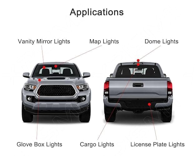 Xpismii 14 Piece 6000K White Ram Interior LED Light Kit Package Replacement for Dodge Ram 1500 2500 3500 Pickup 2003 2004 2005 2006 2007 2008, with Placement Diagram and Install Tool thumbnail 3