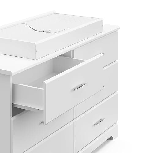 Storkcraft Brookside 6-Drawer Dresser (White) – GREENGUARD Gold Certified, White Dresser for Bedroom, Kids & Nursery Storage Chest, Safety Interlocking Drawers, Pre-Installed Tracks, Kids Chest thumbnail 16