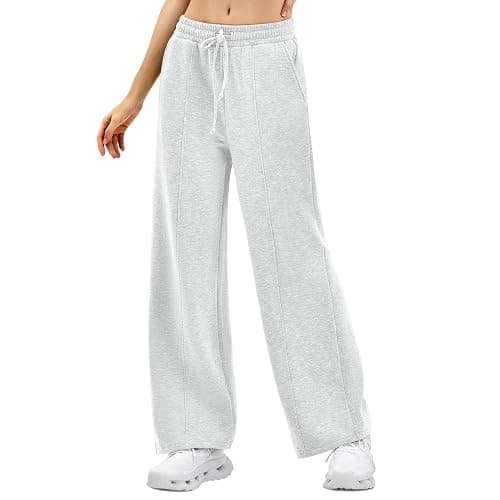 SINOPHANT Womens Wide Leg Sweatpants High Waist Lightweight Lounge Pants with Pockets Drawstring Joggers thumbnail 6