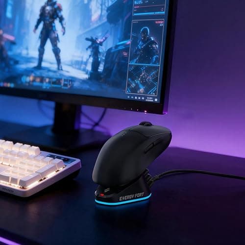 MOSHOU Charging Dock for Logitech Mouse G PRO X Superlight 2/1,G PRO X2 SUPERSTRIKE,G502/G502 X Lightspeed,G502 X Plus,G703/G903 Lightspeed,RGB Light,Computer Mice Powerplay Charging System(Black) thumbnail 7