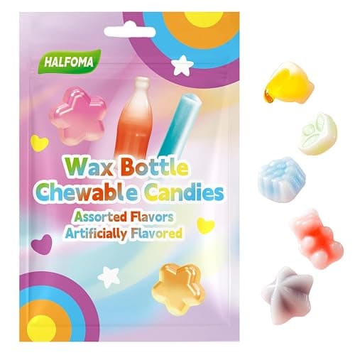 Wax Bottle Chewing Candy, Mixed with Various Fruit Flavors,32 Candies,60g - Image 1