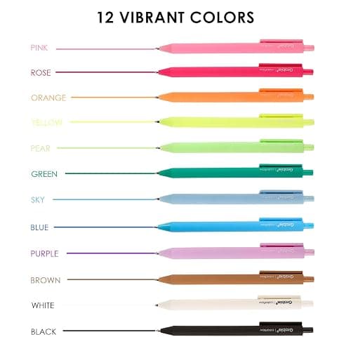 Grabie Acrylic Gel Pens, 0.6mm Fine Point Retractable Gel Pens for Journaling Note Taking, Pack of 12 thumbnail 7