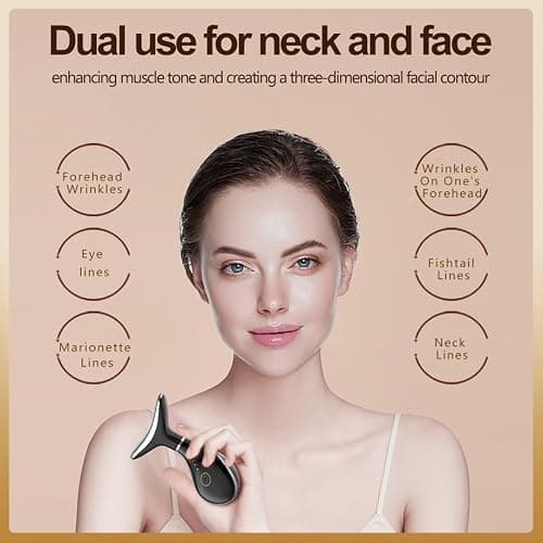 Home face and Neck Anti-Wrinkle and Anti-Aging Beauty Tool, Convenient 3-in-1 Skin Care Facial Massager, Face Shaping Tool, Vibration for Daily use at Home (White) thumbnail 3