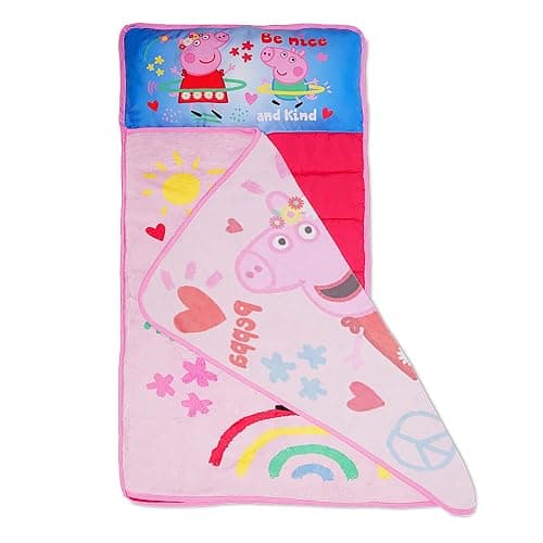 NoJo Peppa Pig I'm so Happy Toddler Nap Mat - Includes Attached Pillow and Fleece Blanket thumbnail 3