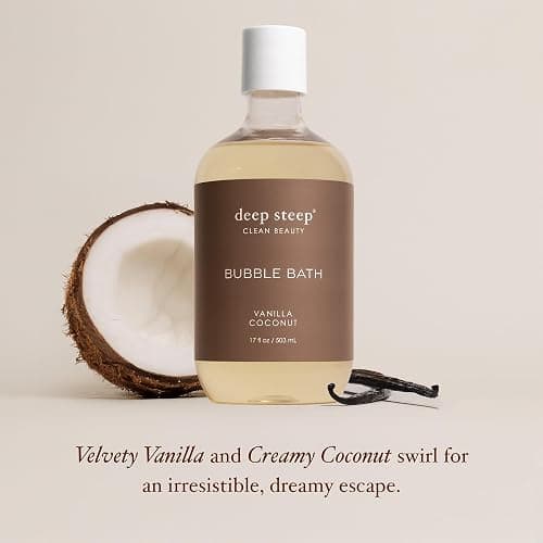 Deep Steep Bubble Bath, Vanilla Coconut 17 oz – Hypoallergenic, Clinically Tested Soothing Soak with Shea Butter & Argan Oil – Sulfate-Free thumbnail 4