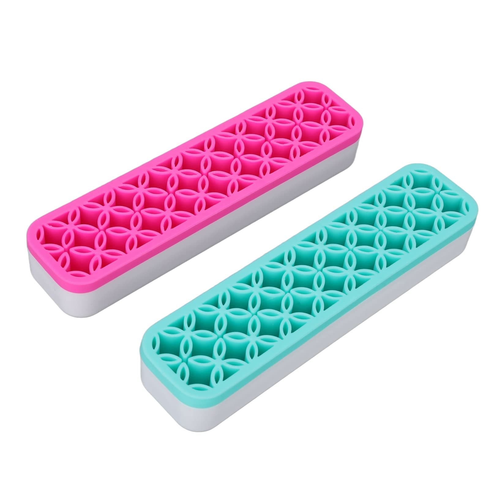 BestAlice 2Pcs Silicone Makeup Brush Holder, Portable Makeup Brush Stand, Cosmetics Brush Nail Pen Tool Storage Box Stand Makeup Container Holder for Pen Eyeliner thumbnail 7