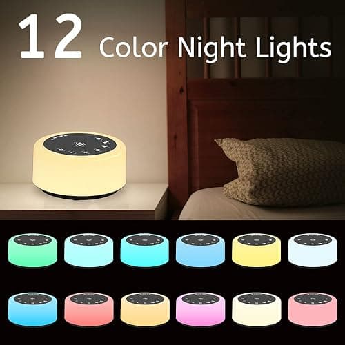 Soother Sleep Sound Machine Night Light White Noise Machine with 30 Soothing Sounds & 12 Color Night Lights for Baby Kids Adults Brown Noise Machine with Timer & Continuous Play for Home Travel Office thumbnail 3