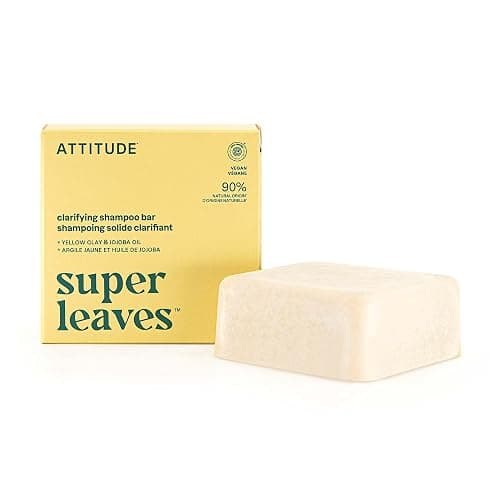 ATTITUDE Clarifying Shampoo Bar, Natural Origin, for Greasy and Oily Hair, Jojoba Oil & Yellow Clay, EWG Verified & Clean ingredients, Vegan, Earl Grey & Fresh Cucumber Scent, 4 Oz - Image 1