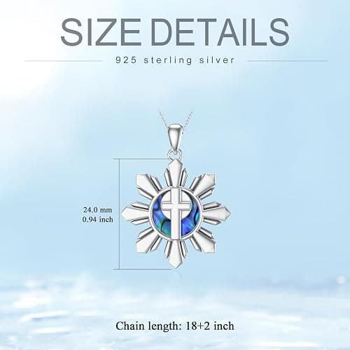 LEECCI Philippines Sun Necklace 925 Sterling Silver Filipino Pendant Philippine Filipina Pride Jewelry Gifts for Filipino Friend Family thumbnail 4