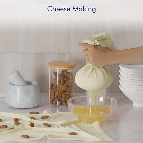 10 PCS Reusable Cheesecloth, Grade 100, 20x20 Inch Hemmed Cheese Cloth for Straining Craft, 100% Cotton Unbleached Cloth Strainer for Cooking, Baking, Juicing, Cheese Making thumbnail 2