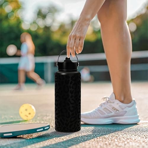 Leopard Water Bottle 32oz Stainless Steel Double Wall Vacuum Insulated with Lid, Leopard Print Water Bottles for Gym Sports Travel Outdoor, Gifts for Women Girls Ladies Birthday Christmas thumbnail 7