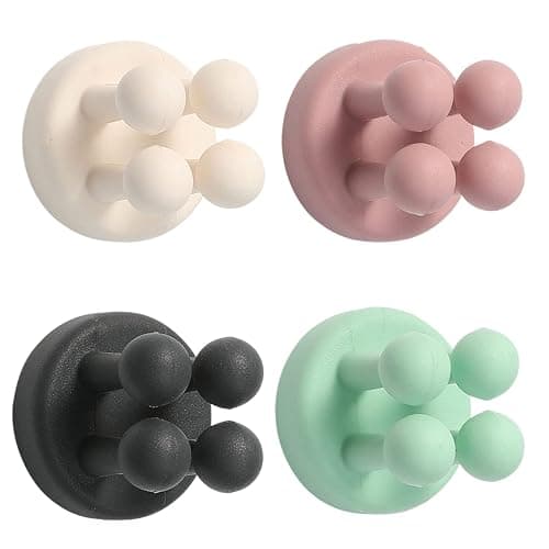 Silicone Toothbrush Holders Self Adhesive Hooks Toothbrush Holders,Silicone Wall Hook,Multi-Function Hook Waterproof Self Adhesive Toothbrush Hook Plug Holder for Wall - Image 1