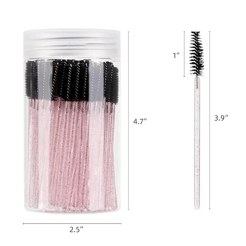 100 Pcs Disposable Mascara Wands - Black Pink thumbnail 5