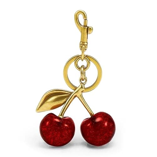 FASTFAIRY Keychain Cherry Bag Charms Purse: Key Chains Women Cute - Car keyrings leather handbags - Fashion enthusiasts - Red