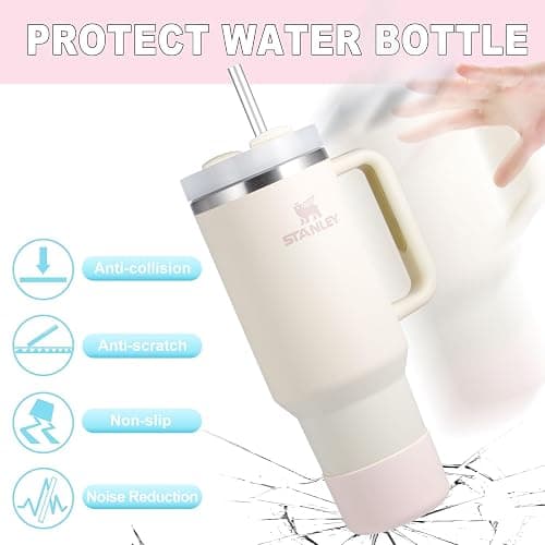 2-Pack Silicone Boot for Stanley 40 30 20 OZ Cup Accessories, Thick Bottom Boots for Stanley 20OZ 30OZ Tumbler Ice-Flow 16OZ Bottle, Protector Sleeve Cover for Yeti Cups Protective Bumper, Anti-Slip thumbnail 6