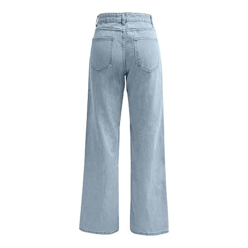 MGWTFZDL High Waisted Jeans for Women Straight Leg Denim Pants Wide Leg Jeans High Rise Baggy Pants with Pockets Streetwear thumbnail 4