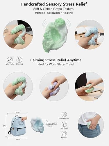 Handmade Stress Ball Maker Kit - Slow Rebound Sensory Squeeze Balls for Anxiety Relief & Focus - Sand Filled Crunchy Squishy Balls for Adults & Kids - Portable Desktop Stress Relief Toys (Purple) thumbnail 4