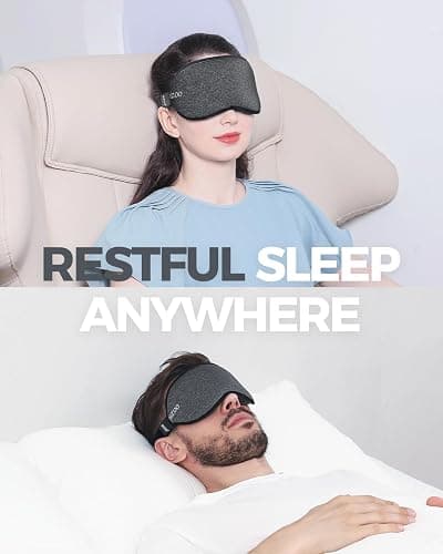 MZOO Luxury Sleep Mask for Back, Side Sleeper, Complete Light Blocking Sleeping Eye Mask Night Blindfold, 3D Zero Pressure & Spacious for Lash Extensions, Breathable Soft Eye Cover Flight Nap Travel thumbnail 7
