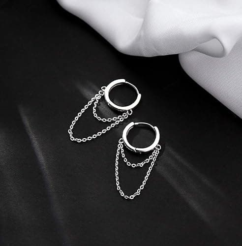 SLUYNZ 925 Sterling Silber Creolen Ohrringe Kette für Damen Frauen Hängend Ohrringe thumbnail 5