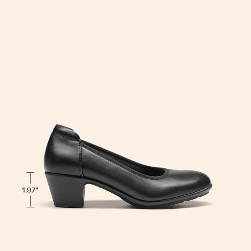 DREAM PAIRS Women's Low Chunky Heels Comfortable Block Work Pumps Closed Round Toe Dress Shoes for Office Business thumbnail 4