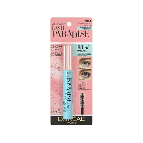 L'Oreal Paris Voluminous Lash Paradise Mascara, Lengthening & Volumizing, Waterproof Mascara Up to 24 Hours, Flower Oil Infused, Blackest Black, 0.28 fl. oz thumbnail 6