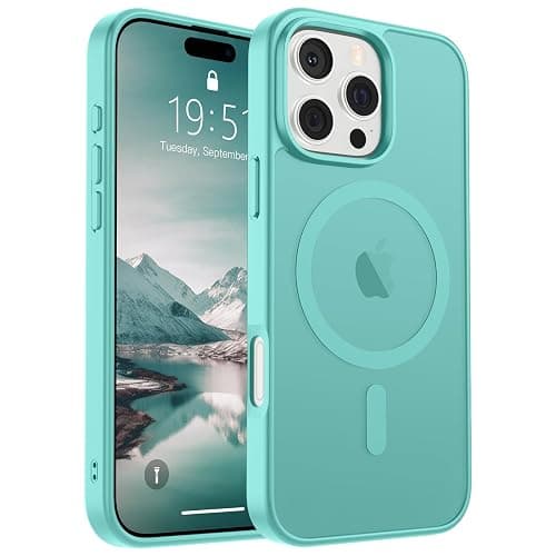 SUPFINE Magnetic for iPhone 16 Pro Case (Compatible with MagSafe) (Military Grade Drop Protection) Slim Translucent Matte Shockproof with Anti-Fingerprint Phone Case, Blue Green - Image 1