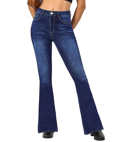 VIPONES Women's Flare Bell Bottom Jeans High Waisted Wide Leg Bootcut Jeans Stretchy Denim Pants thumbnail 4