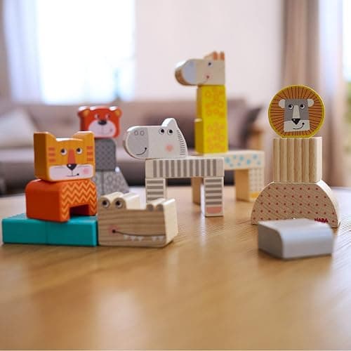 HABA Wooden Building Blocks Animal Parade - 25 Piece Wooden Toddler Toy Set for Ages 1-3 - Stacking Toys & Wood Blocks for Kids 2-4 Years, Made in Germany thumbnail 2