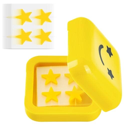 AWAVM 40 Parches de Acné Hidrocoloide, Parches de Acné en Forma de Estrella, Parches Acne, Pimple Patches Facial, con Caja de Espejo Portátil - Image 1
