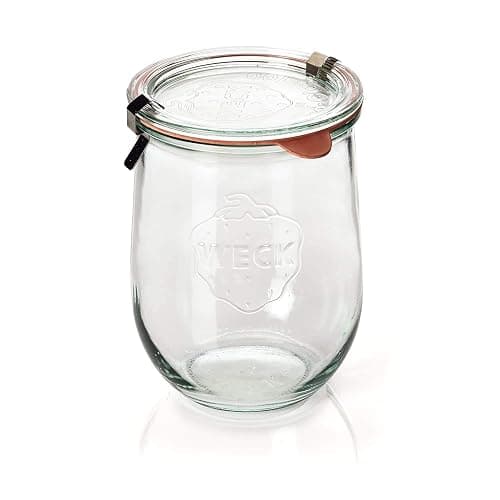 Weck Tulip Jars 1 Liter - Large Sourdough Starter Jars with Wide Mouth, Glass Lids and Keep Fresh Covers - Suitable for Canning and Storage (2 Pack) thumbnail 6