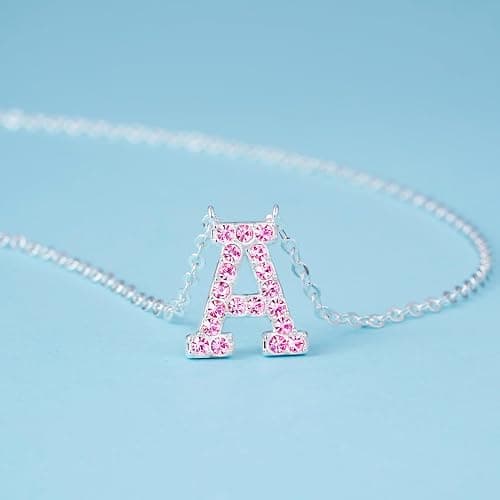Dixbix Women Girls Initial Letter Necklaces,Initial Baseball Number Birthstone Necklace Jewelry Gifts for Women thumbnail 2