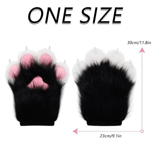 CROOOLTRRY Funny Mask and Paws Set Costume for Adult Cosplay Anime Halloween Cheshire Cat Fox Masquerade Party thumbnail 5