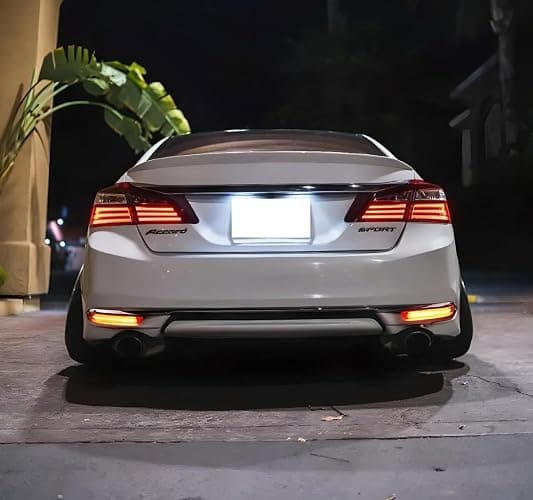 iJDMTOY OE-Spec Red Lens Full LED Lower Bumper Reflector Lights Compatible With 2016-2017 Honda Accord Sedan, Function as Tail, Brake, Rear Fog Lamps & Sequential Blink Turn Signal thumbnail 8