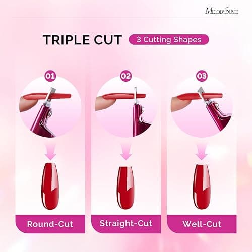 MelodySusie Acrylic Nail Clippers with 15pcs Magnet Sizers, Professional Nail Clippers Cutters for Long Acrylic Gel Nails Tips, Adjustable Stainless Nail Trimmer, Manicure Tool for Salon Home, Plum thumbnail 3