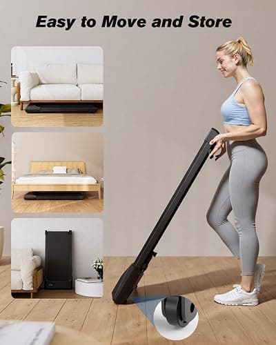SupeRun Walking Pad, Under Desk Treadmill, 3 in 1 Portable Treadmill with Remote Control LED Display, 2.5 HP Quiet Walking Jogging Machine for Office Home Use, 300 Lbs Capacity thumbnail 7