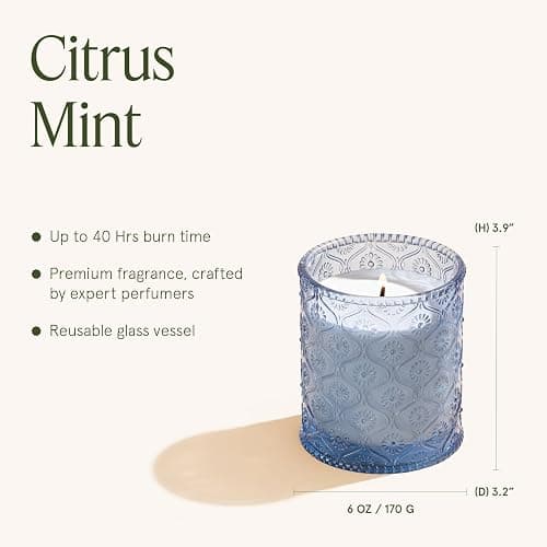 LA JOLIE MUSE Citrus Mint Candle – Yuzu, Mint & Tonka | 6 oz Natural Soy Wax | 40 Hours Clean Burn | Gift-Ready for Hosts | Fresh Citrus Candle | Elegant Home Décor thumbnail 5