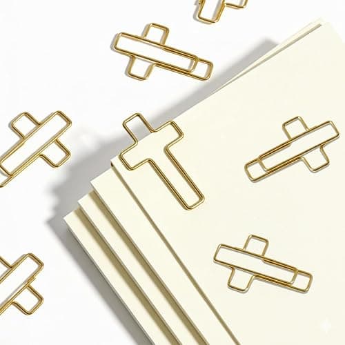 70 Pack Gold Cross Paper Clips, Decorative Paper Clips and Bookmarks for Bible Study, Journaling, Church Office and Home Use thumbnail 8