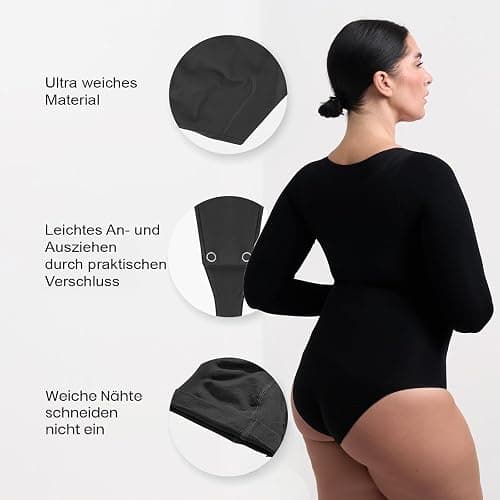 creamy fabrics Damen Figurformender Shapewear Bodysuit mit Slip – Longsleeve Body für unsichtbaren Sitz – Starke Kompression für Bauch & Taille – Nahtlos mit Po-Lifting Effekt thumbnail 7