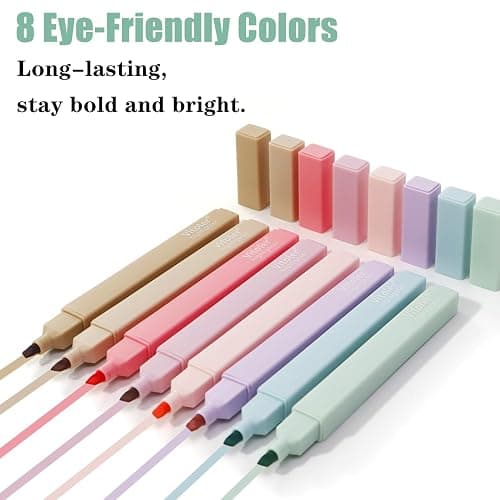 Piochoo Highlighters, 8 Pack Aesthetic Highlighters, Assorted Colors, Chisel Tip, No Bleed Bible Highlighter Pastel for Journaling Office School Bible Study Supplies thumbnail 4