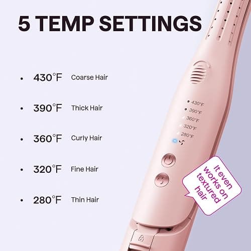 Wavytalk 0.65" Pencil Flat Iron, Cool Curl Pencil, Small Airflow Styler and Straightener for Short Hair, Pixie Cut and Edges, Curling Iron for Short Hair with 360º Cool Airflow for Long-Lasting Hold thumbnail 8