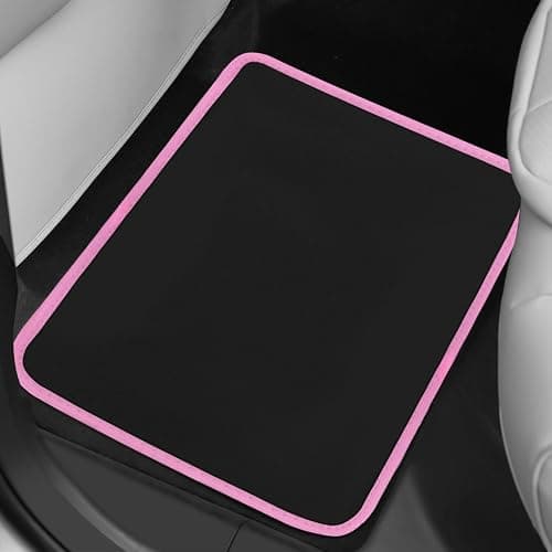 WOLTU Autofußmatten-Set mit 4 Matten universelle Allwetterfußmatten mit Stickerei Autoteppich gegen Wasser rutschfeste Absatzschoner aus Teppichmaterial Schwarz Rosa thumbnail 6