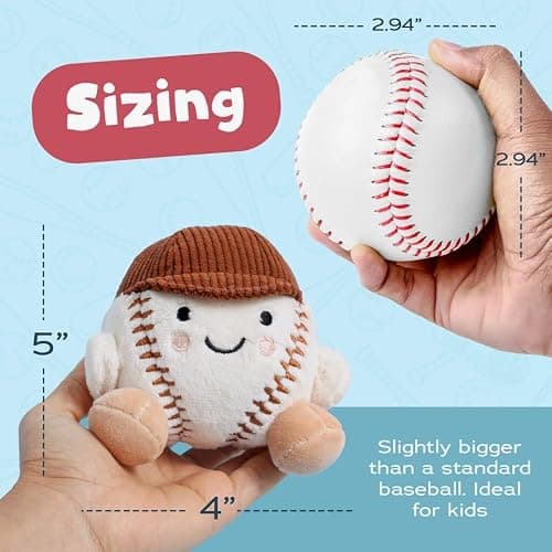 Baseball Stuffed Animal, Baby Baseball Plush Sports Toy, Baby Sports Toys, Plushies for Boys and Girls thumbnail 2