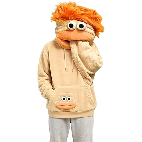 Big Mouth Monster Pullover Hoodies Flannel Unisex Halloween Cosplay pajamas | 3d Plush Monster Hood, Surprise for Friends, Lightweight Thick Plush, Loungewear Pajamas, Drop Shoulder, Novelty - Image 1
