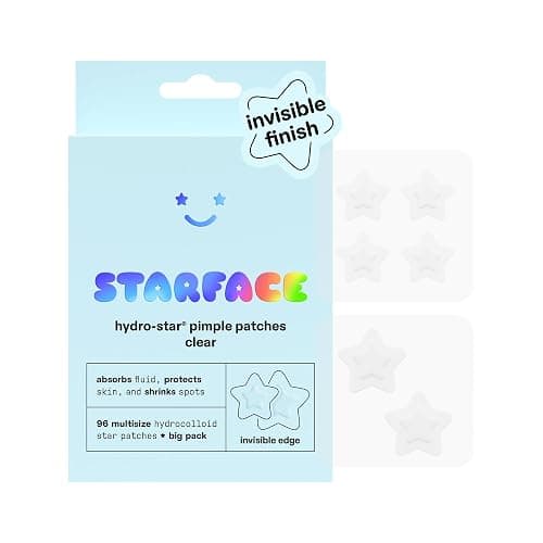 Starface Hydro-Star® Clear Hydrocolloid Star-Shaped Pimple Patch, 96 ct | Dermatologist Tested • Covers & Protects Visible Spots • Absorbs Pimple Gunk • Vegan, Cruelty-Free & Sensitive Skin Safe - Image 1