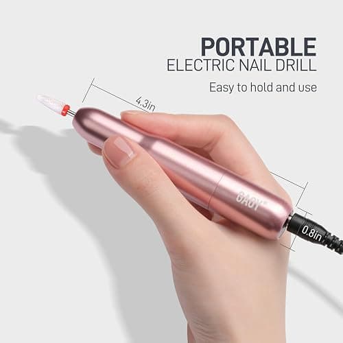 ❤️GAOY Electric Nail Drill for Acrylic and Gel, USB Electric Nail File, Portable Efile with Drill Bits, Manicure Pedicure Tools for Home Salon, Pink thumbnail 5